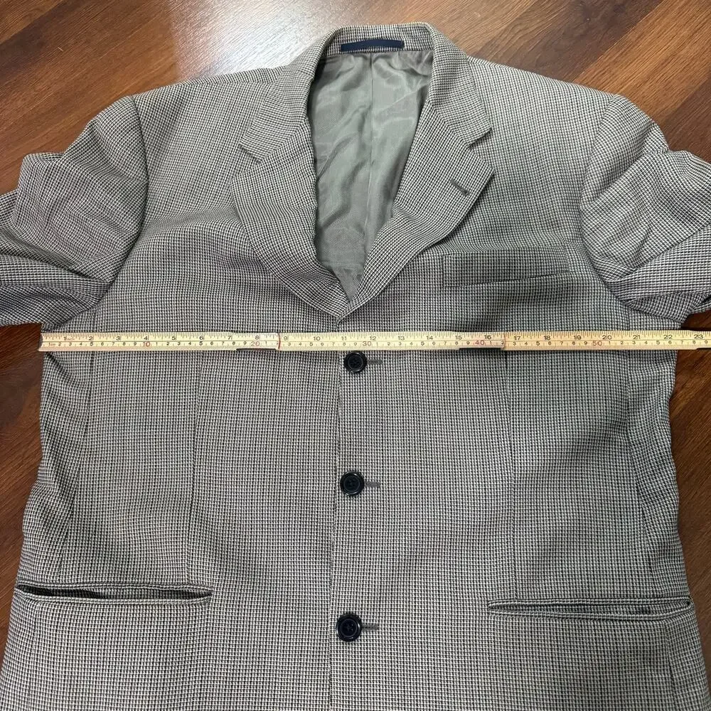 Burberry London Men's Kensington T Model Wool Blazer Sport Coat Gray Check 42R